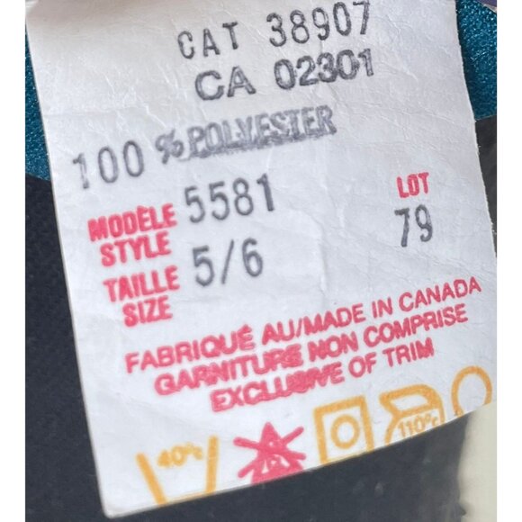 Vintage 80s dress, turquoise and pink stripes, long sleeves, pleated skirt - Picture 10 of 10